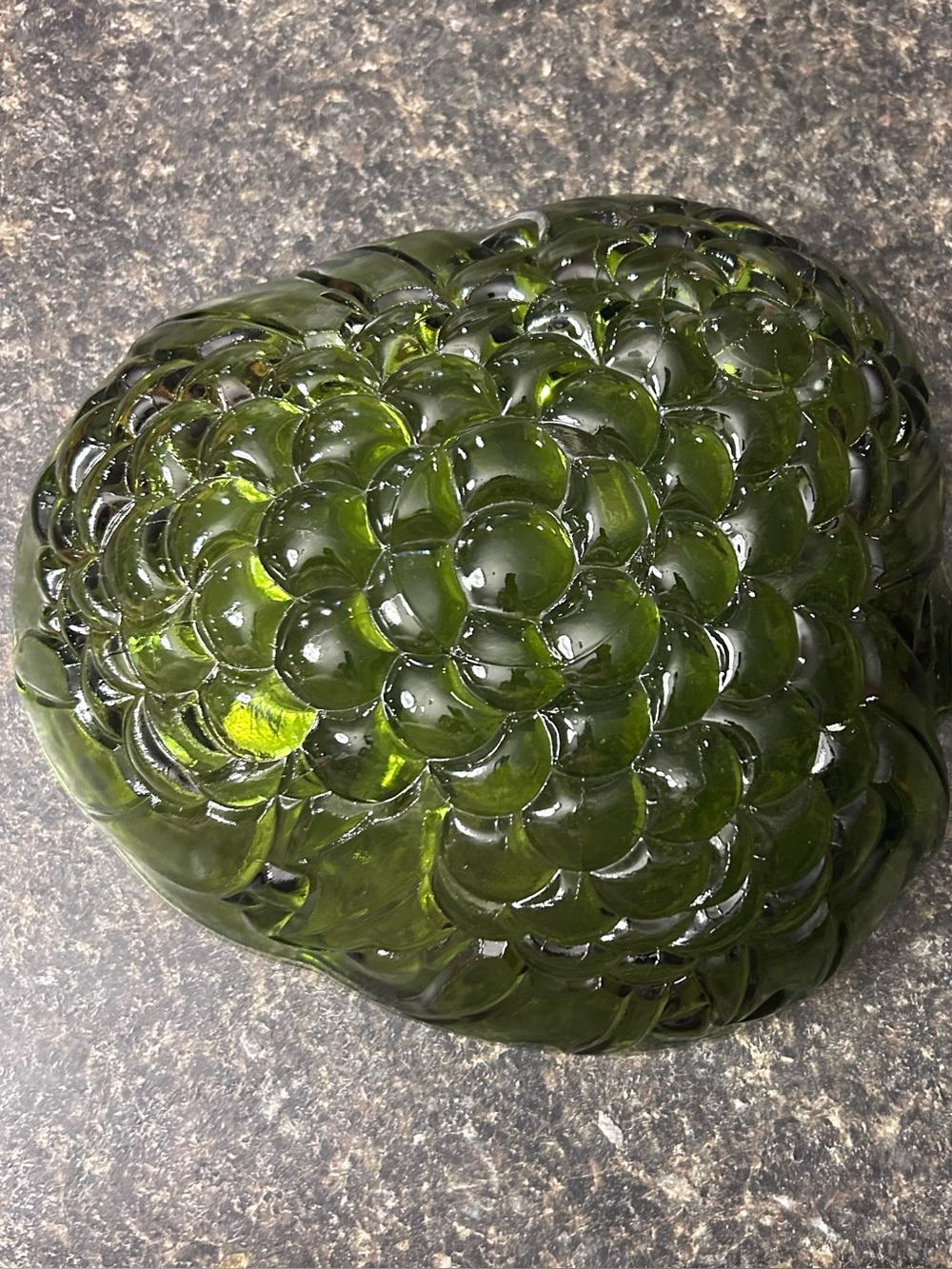 Vintage Indiana Glass Green Grape Pattern Serving Bowl Harvest Glass